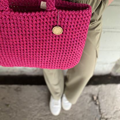 Cooperative Studio, handmade, handcrafted, knit, crochet, crochet bag, handmade ,tote, pink