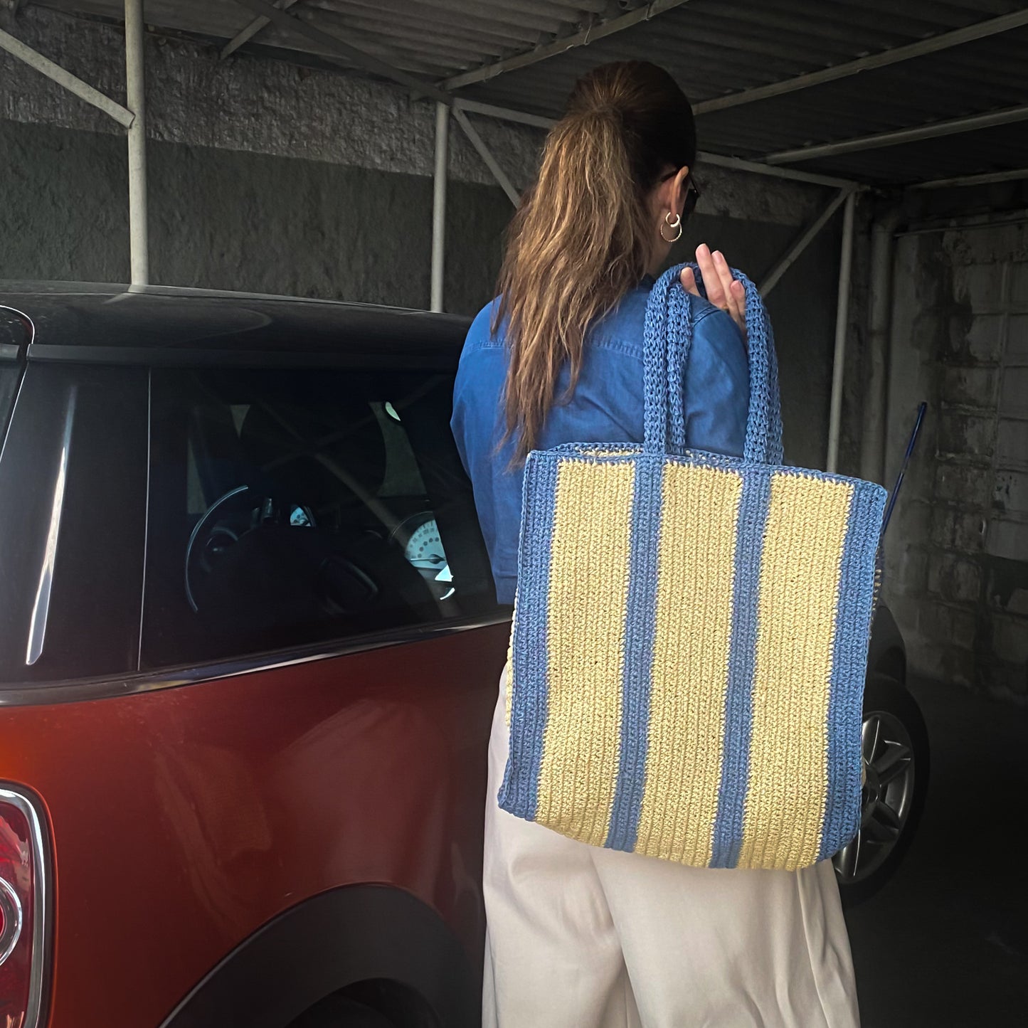 Striped Crochet Bag ÇantalarvvCOOPERATIVESTUDIO Cooperative Studio ##color##