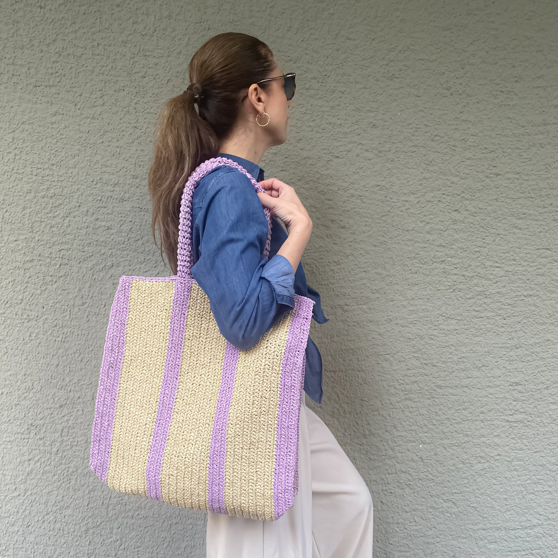Striped Crochet Bag ÇantalarvvCOOPERATIVESTUDIO Cooperative Studio ##color##