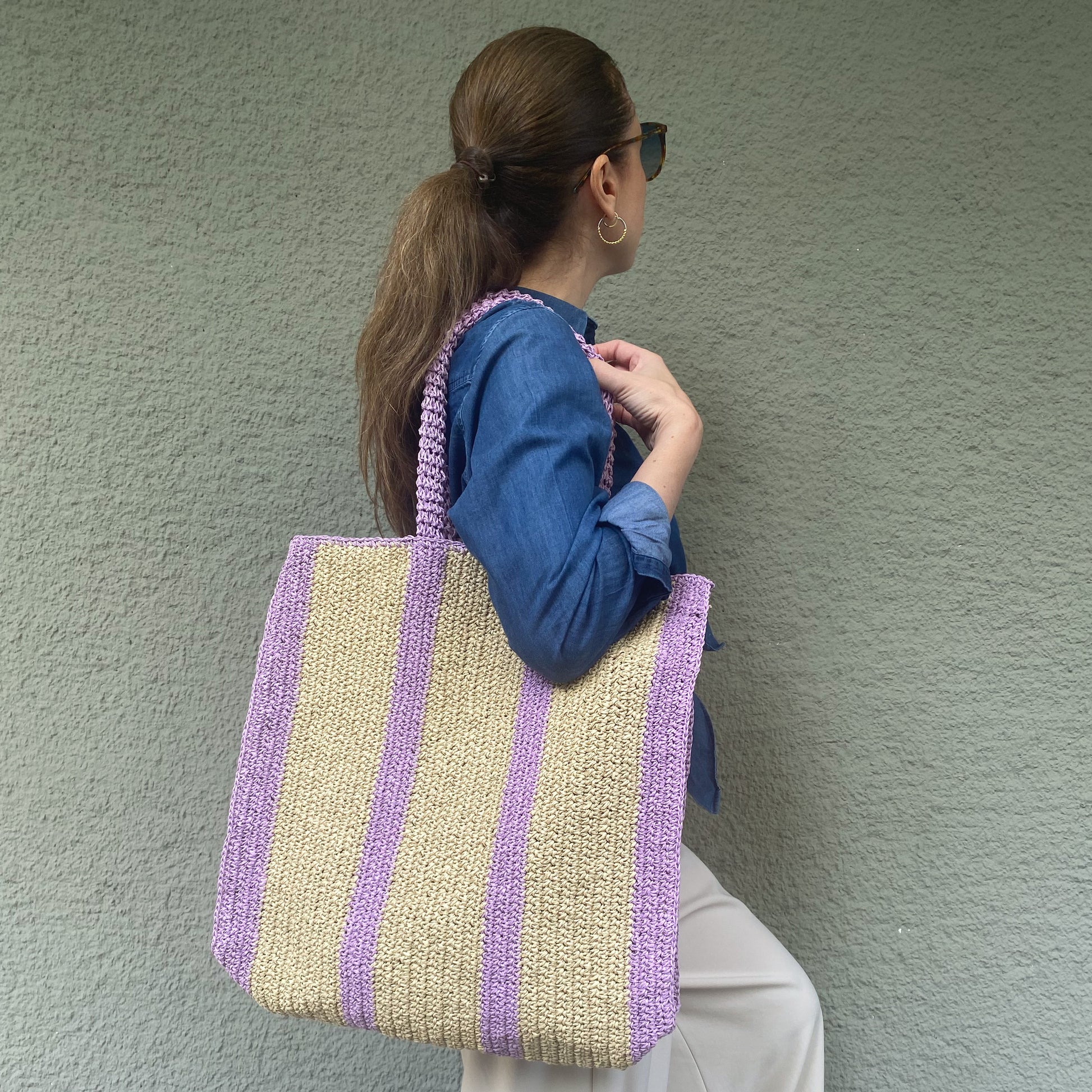 Striped Crochet Bag ÇantalarvvCOOPERATIVESTUDIO Cooperative Studio ##color##