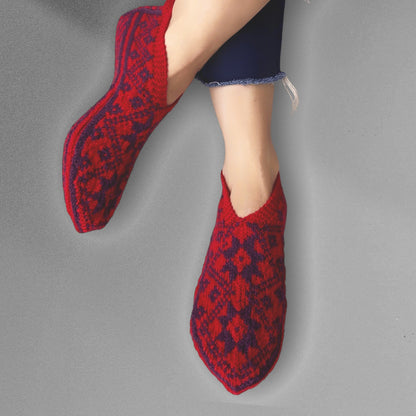 Classic Patik Socks   Kırmızı&Mor