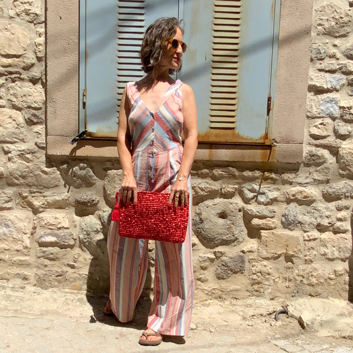 Cooperative Studio Bags — Metallic Clutch — Kırmızı