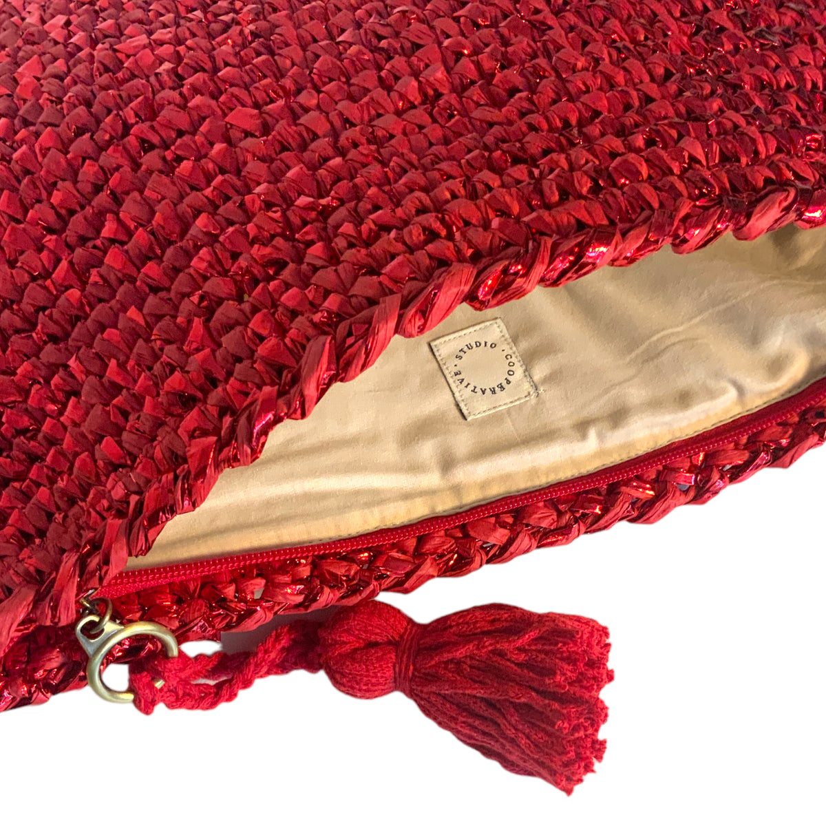 Cooperative Studio Bags — Metallic Clutch — Kırmızı
